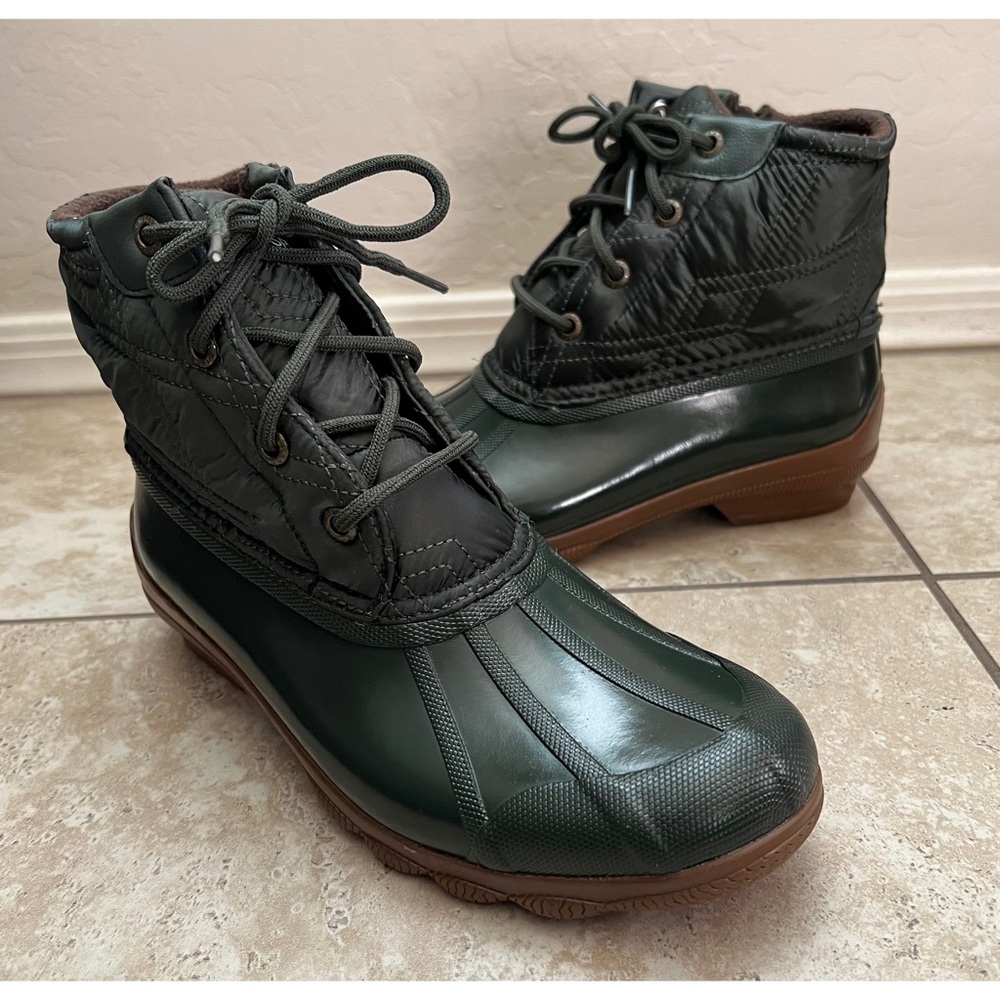 +Women's Sperry Saltwater
Waterproof Rubber Duck Boot
Green Size 6